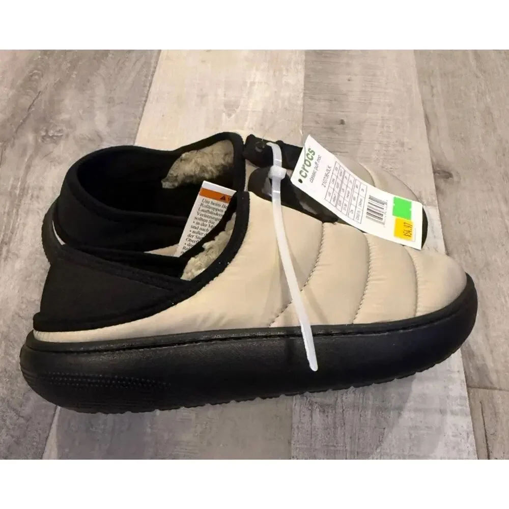 Crocs Classic Puff Moc Slipper Size M5/W7 Beige EVA Rubber Sole Casual Slip On - Picture 4 of 7